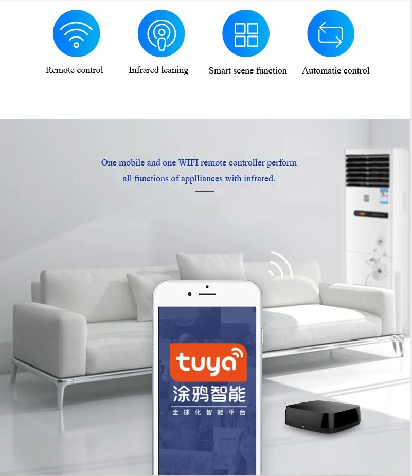 Tuya WiFi Zigbee RF433 Control remoto por infrarrojos para aire acondicionado TV hogar inteligente de control remoto universal por infrarrojos