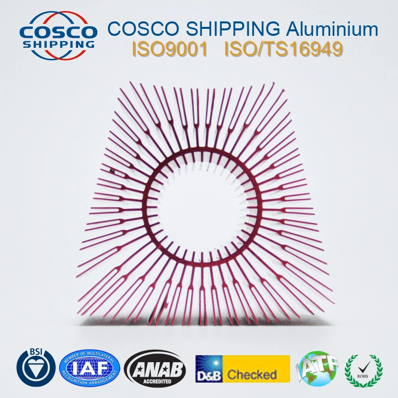 COSCO Anodising Aluminium Extrusion Profile Cup und LED-Kühlkörper