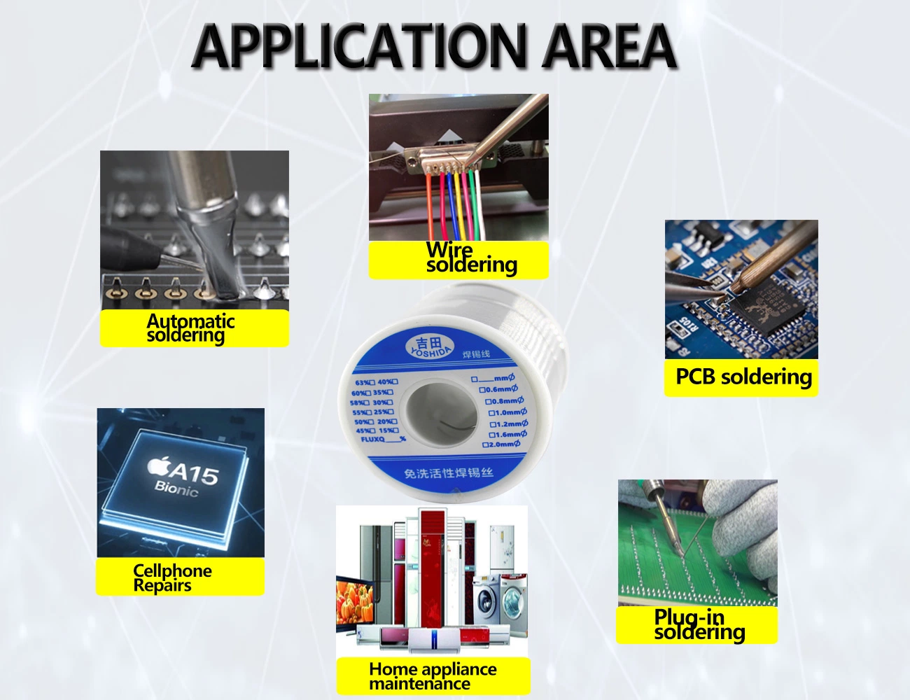 Sn63pb37 PCB Rosin Core Solder Wire 500g 1.6mm