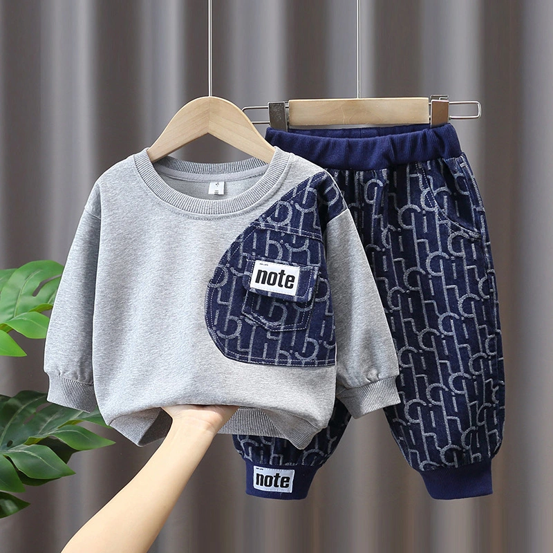 Mode nouvel automne 2PCS enfants garçons Coréen vêtements vêtements extérieur ensembles Combinaison à capuche