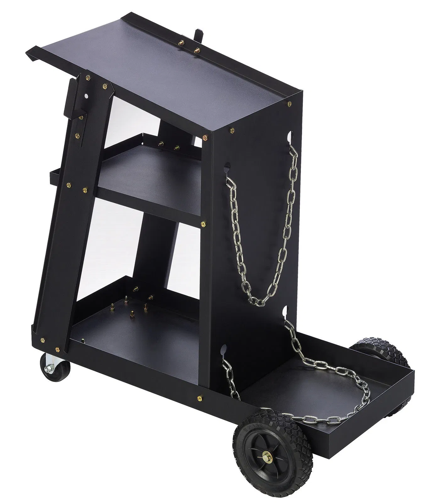 Universal Mobile Welding Cart with Storage Trays on Wheels for MIG Welders and Plasma Cutters