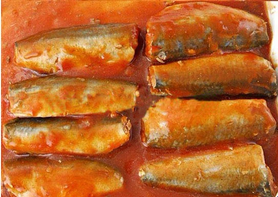 Konserven Meeresfrüchte Konserven Sardine Fisch Hot Verkauf Fabrik Direktpreis Sardinenfisch in Tomatensauce Red Tin mit Easy Open Deckel und normale offene Deckel