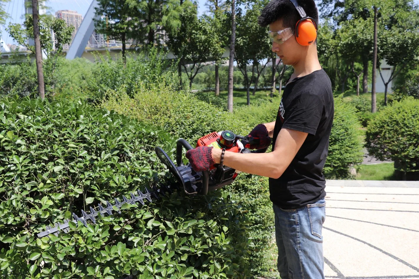 Garden Tools Hand-Held Gas Hedge Trimmer with Dual Blades