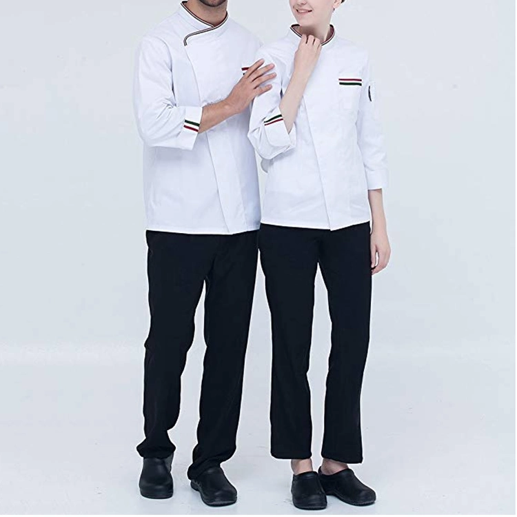 Unisex Coffee Waiter Service Jacket ropa de trabajo camisa de trabajo de doble botonadura Uniforme para el Restaurante Bar del Hotel