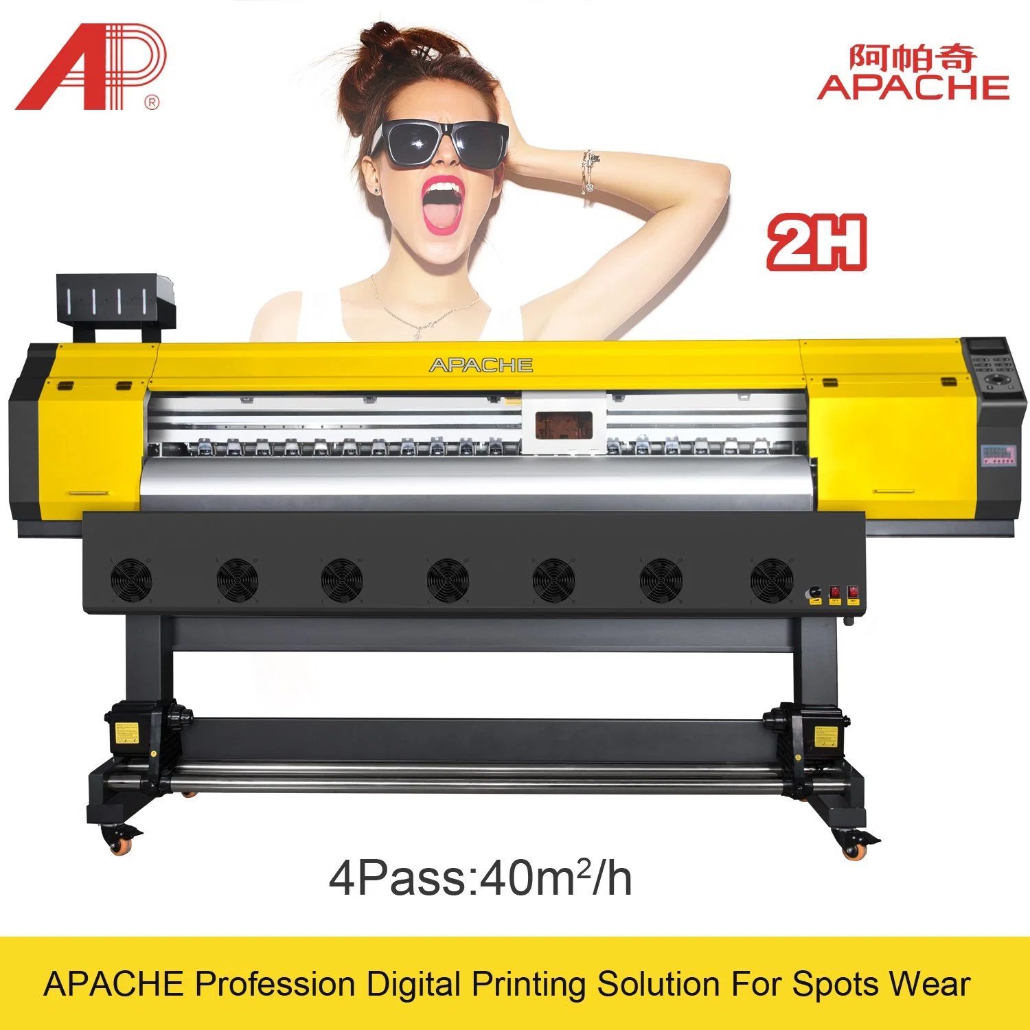 Apache 1800mm Digitaler Breitformat-Tintenstrahldruck-Sublimationsdrucker für Sportbekleidung