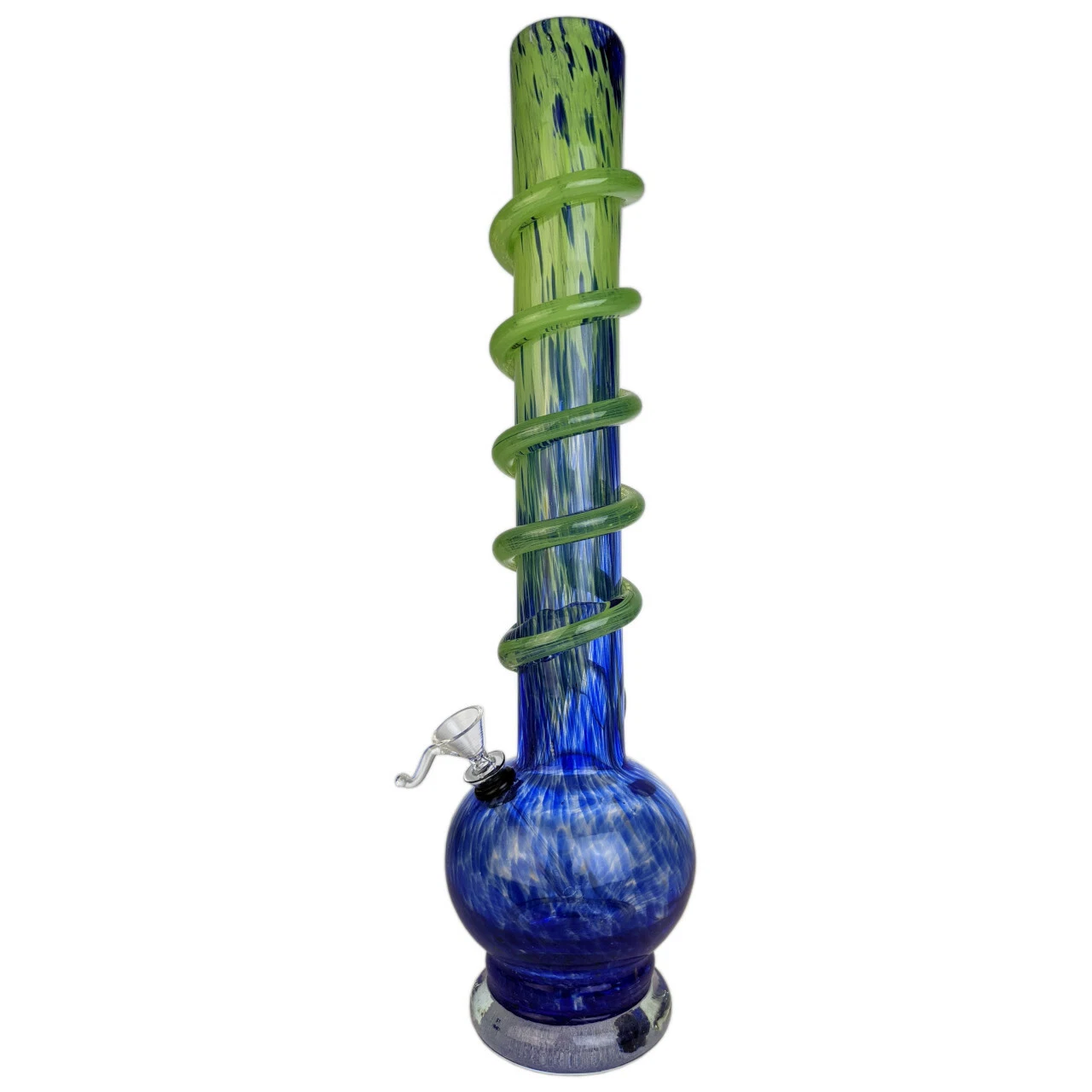 18" Lifted Round Bottom Twist Grip Soft Glass with Funnel Slider Hookah