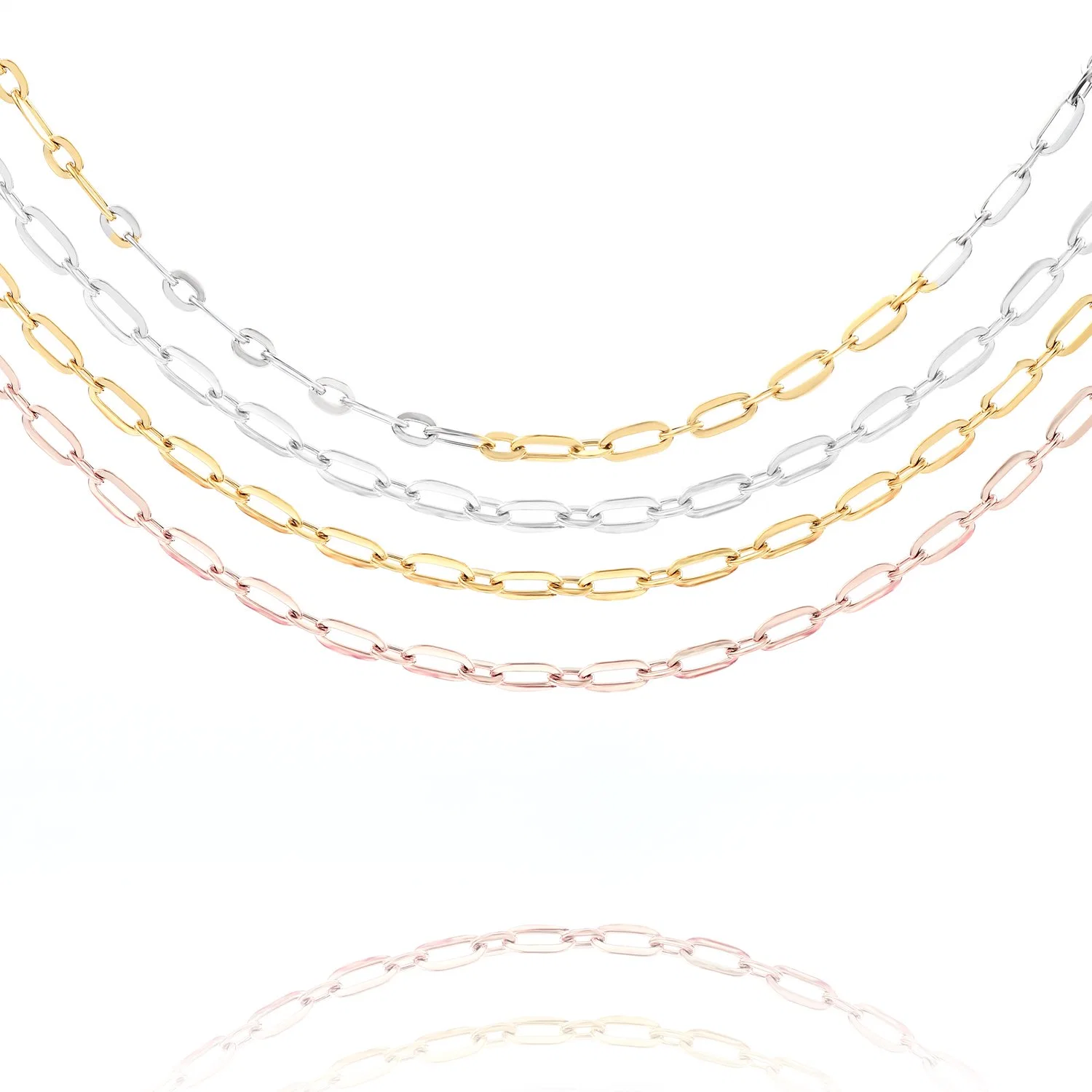 Wholesale/Supplier Fashion Accessories18K Gold Plated Flat Length 1: 1 Cable Chain for Layering Necklaces with Pendant Jewelry Design