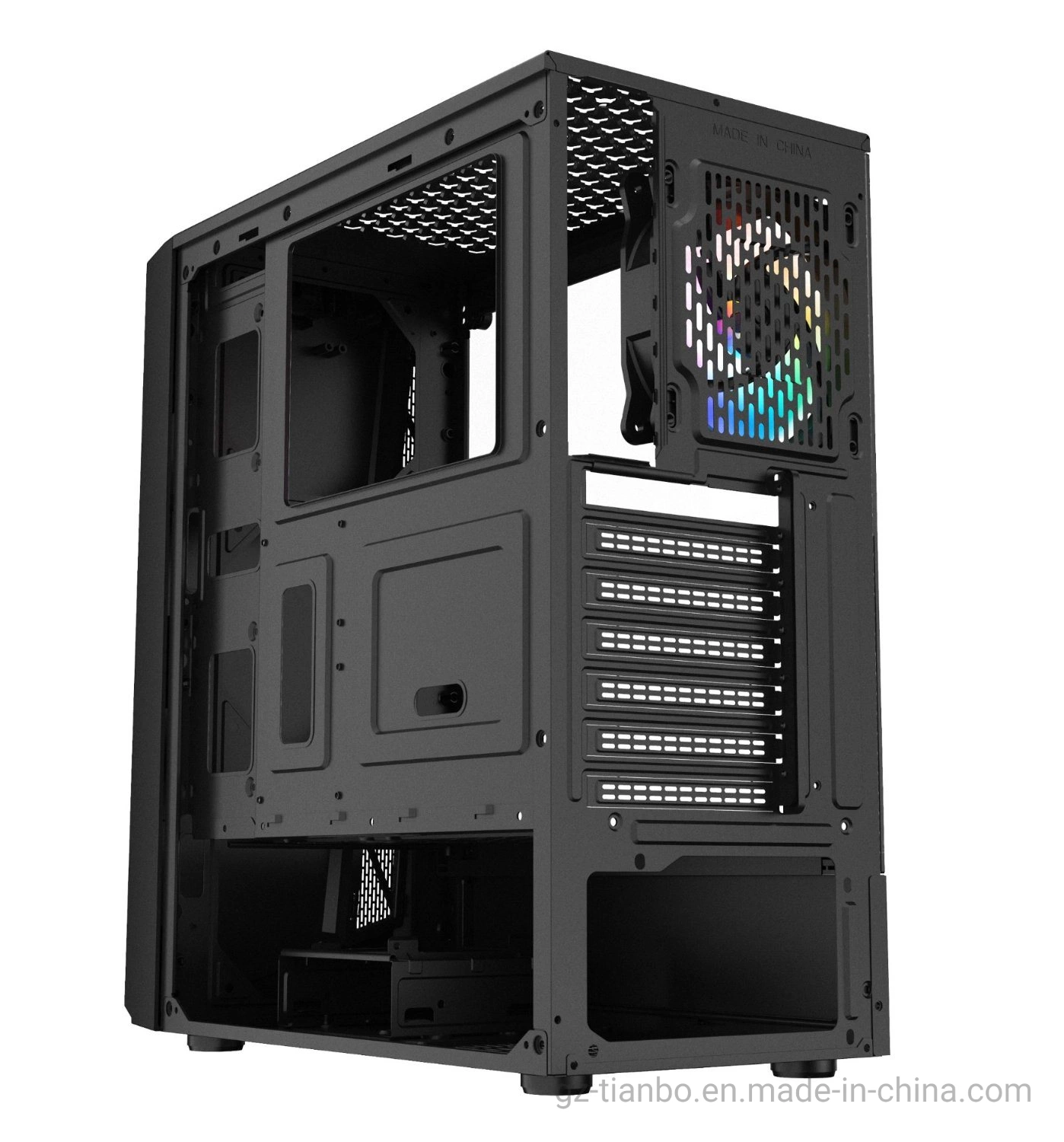 Façade en plastique Destop ATX Gaming Computer cas avec les fans de Argb