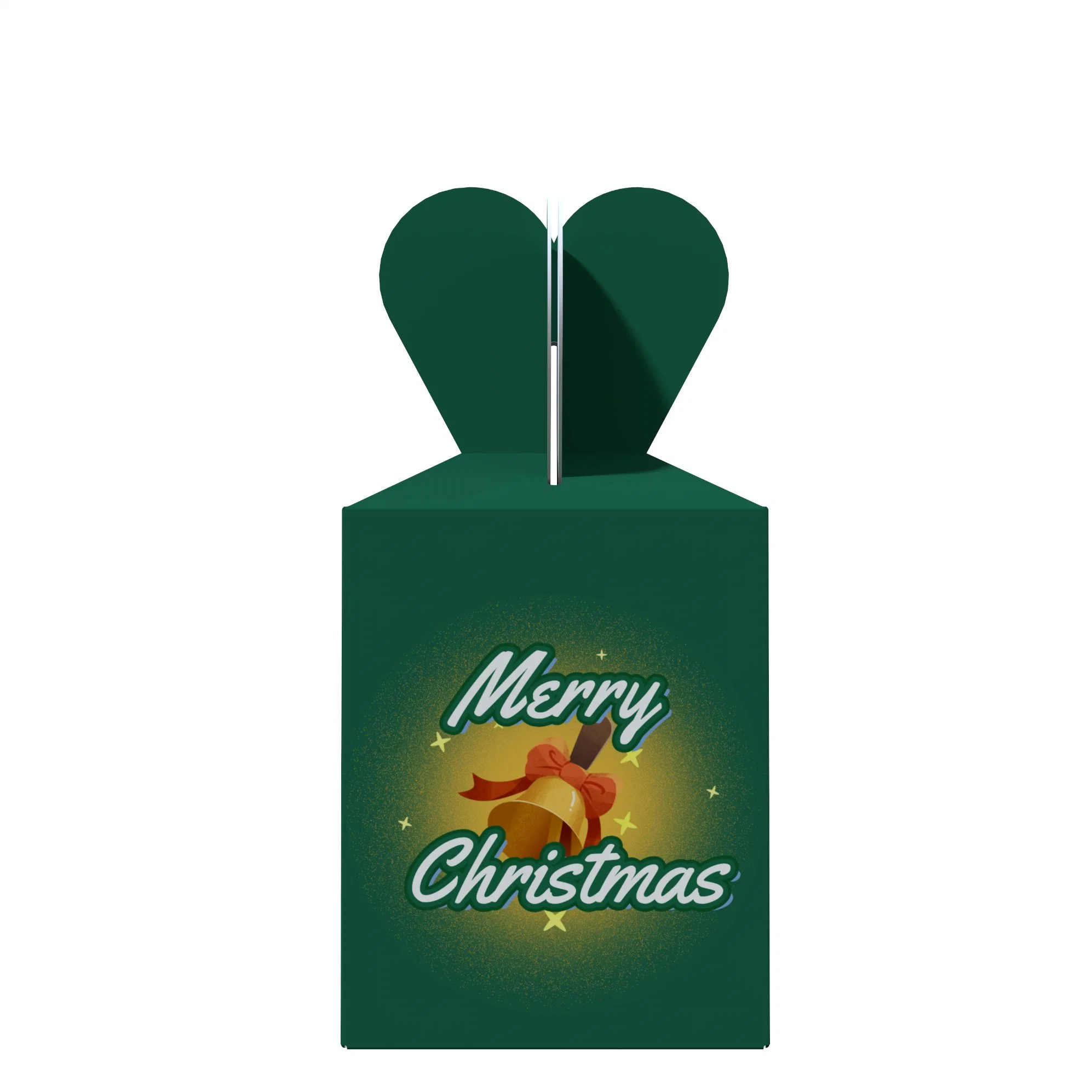 Green Color Christmas Candy Package Box with Matte Lamination