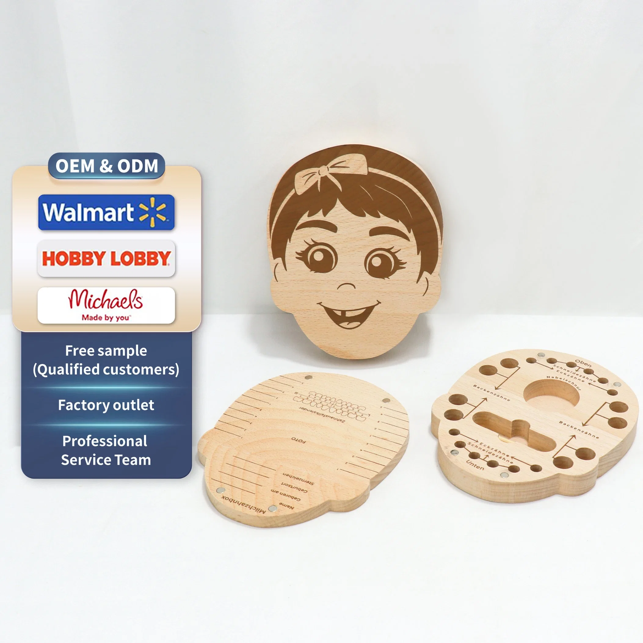 Caja de dientes de bebé para niños de madera con Keepsake personalizado