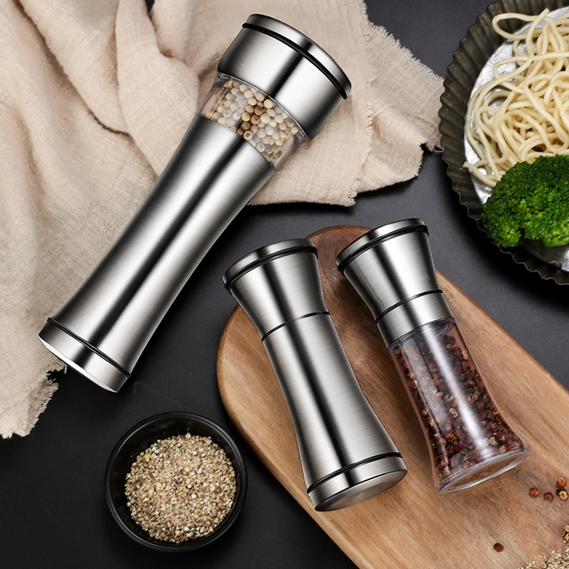 Metal Manual Stainless Steel Spice Mill Shakers Pepper Grinder Set