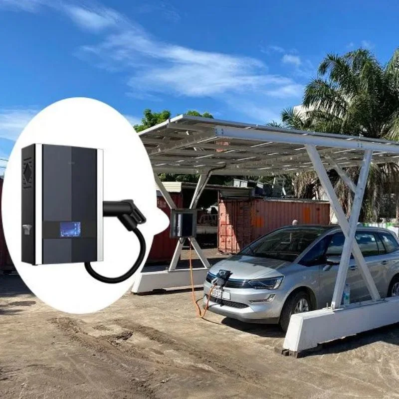 Chargeur de voiture électrique 32A compatible avec les panneaux solaires, station de charge solaire pour voiture électrique à domicile intelligente.