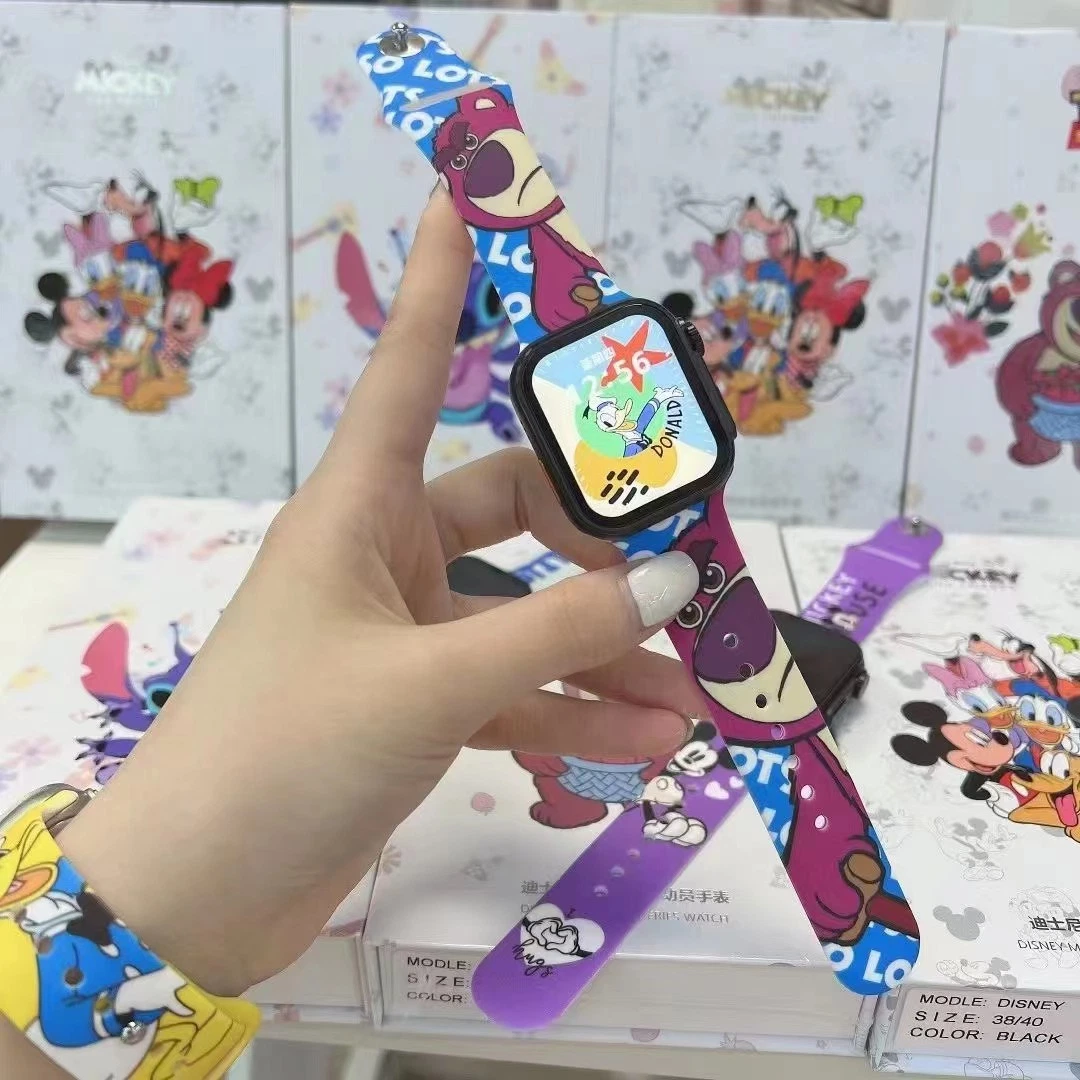 Montre LED mignonne avec impression de dessin animé, tendance de la mode, écran carré, bouton électronique pour enfants et étudiants, ultra montre intelligente.