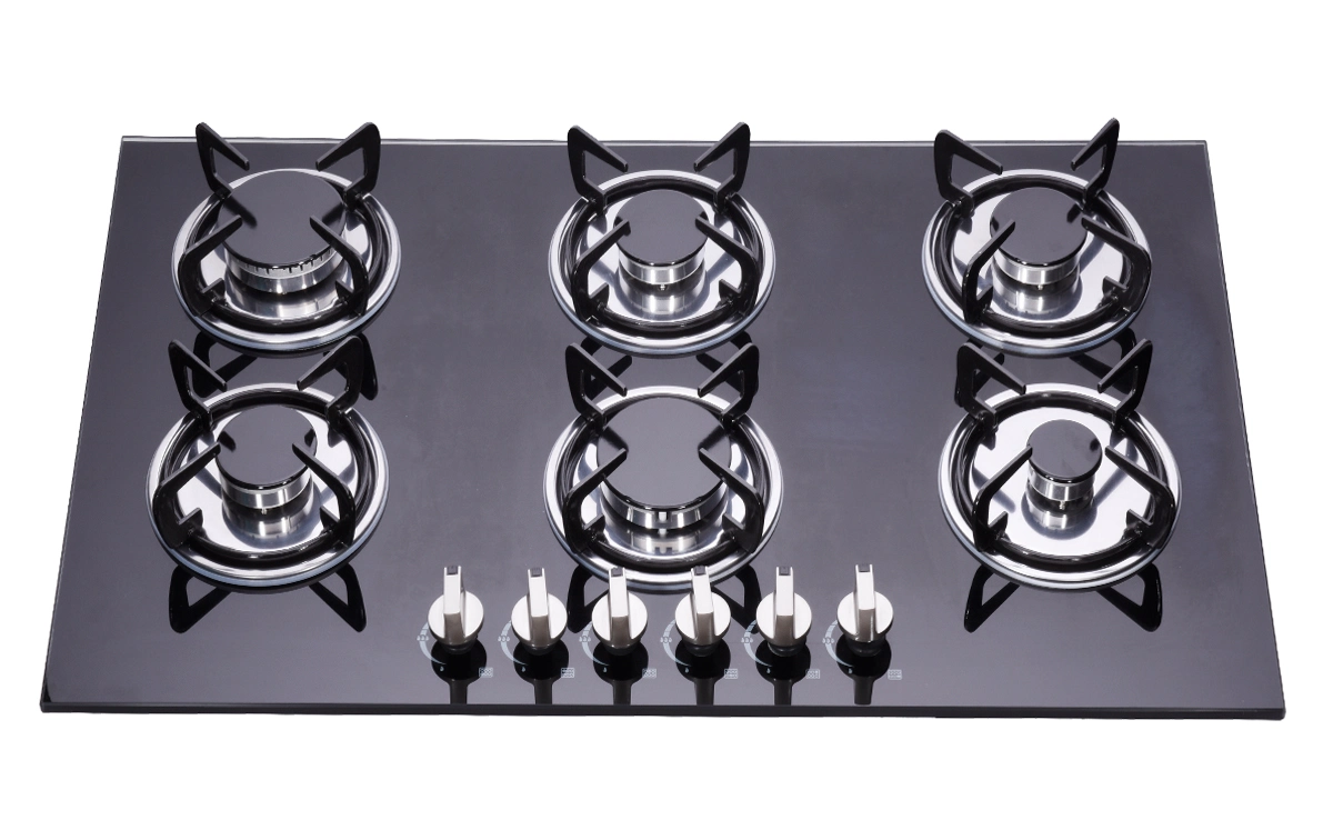 Black Tempered Glass Gas Hob Kitchen Appliance (JZG96001A)