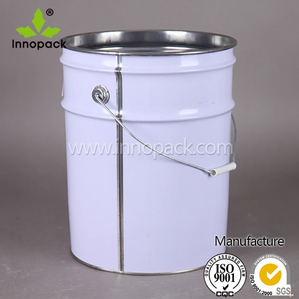 La alta calidad 20L/22L/25L pintado de blanco cubo con tapa de flores