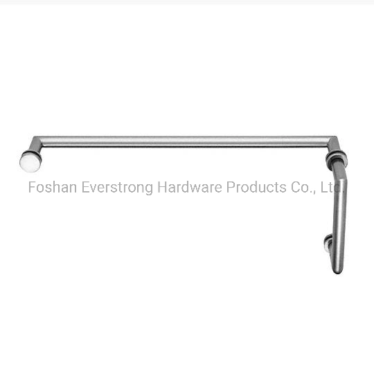 Brass Bathroom Shower Door Pull Handle and Towel Bar Combination