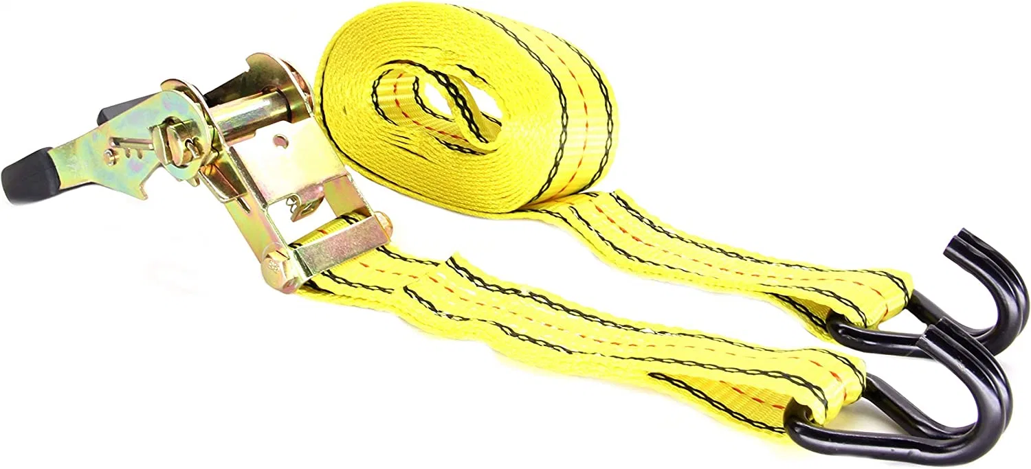 Break Strength Double J Hook Cargo Ratchet Tie Down Straps (38010202)