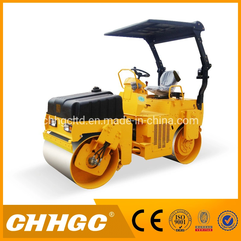 3ton Awning Type Small Compactor, Hydraulic Double Drum Vibratory Mini Road Roller