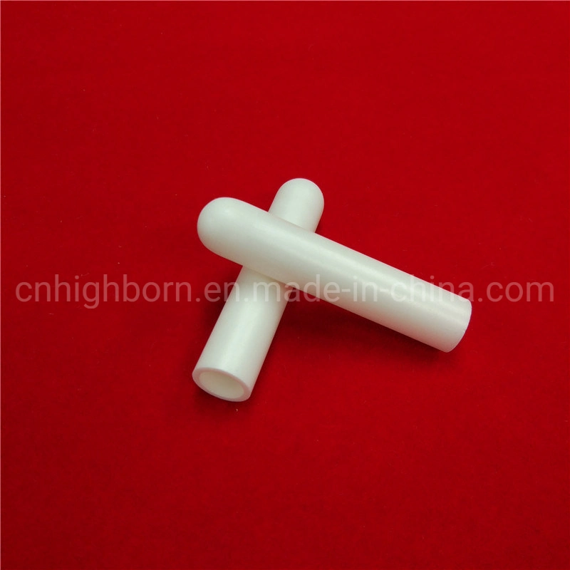 China Manufacturer Precision Yttria Stabilized White One End Closed Zirconia Ceramic Sleeve for Oxygen Detection