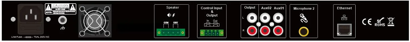 120W PA IP de nouvelle conception de l'amplificateur Amplificateur numérique de 1U