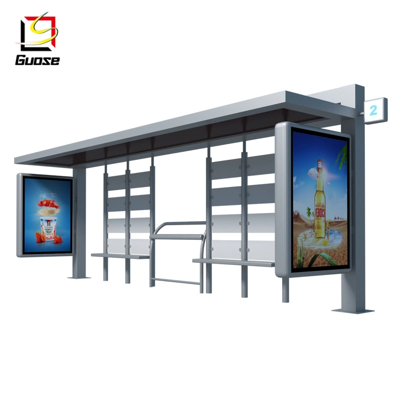 Bus Station Manufacturers Advertising Light Box Aluminium Bus Shelter