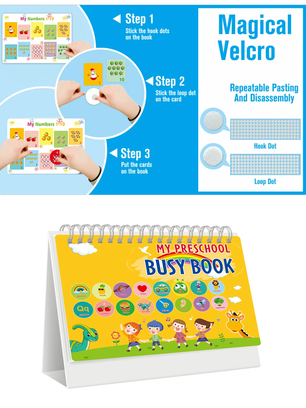Interesting Interactive Toys Busy Book for Kids Preschool Learning Education Develop Skills Quiet Book for Toddlers