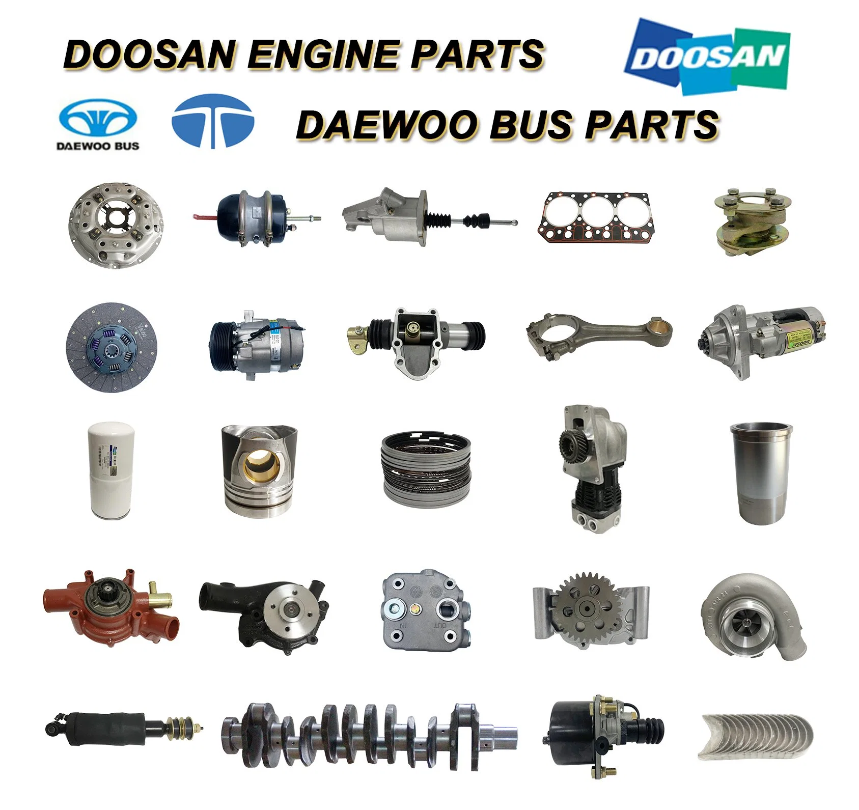 Piezas de camiones de autobús para la válvula de escape de admisión de la excavadora Doosan Daewoo De12tis/DL08/DL06/D1146ti/De08tis/D2366/DB58/DV15tis/DV11/D2848/Dx12 piezas