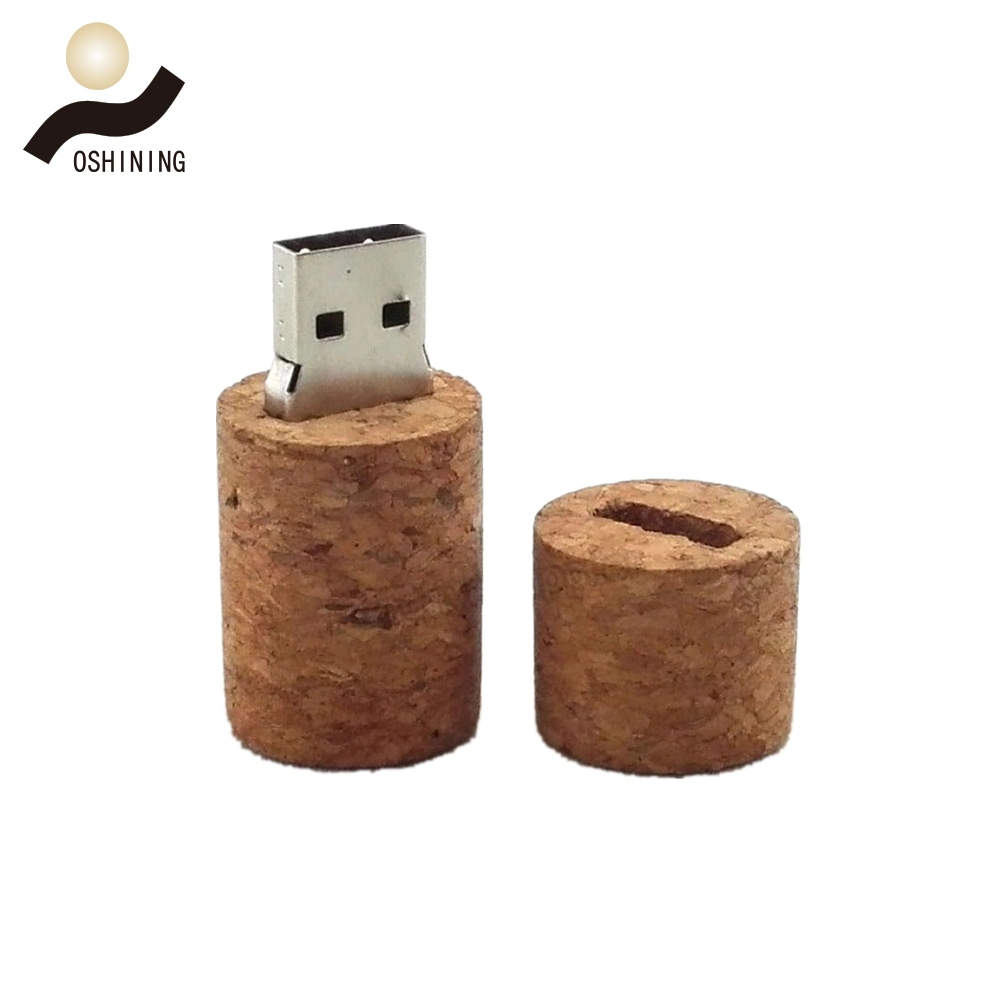 Wooden Bottle Cork USB Flash Drive Custom Logo 32GB Thumb Drive Memory Stick 16GB (USB-WD333)