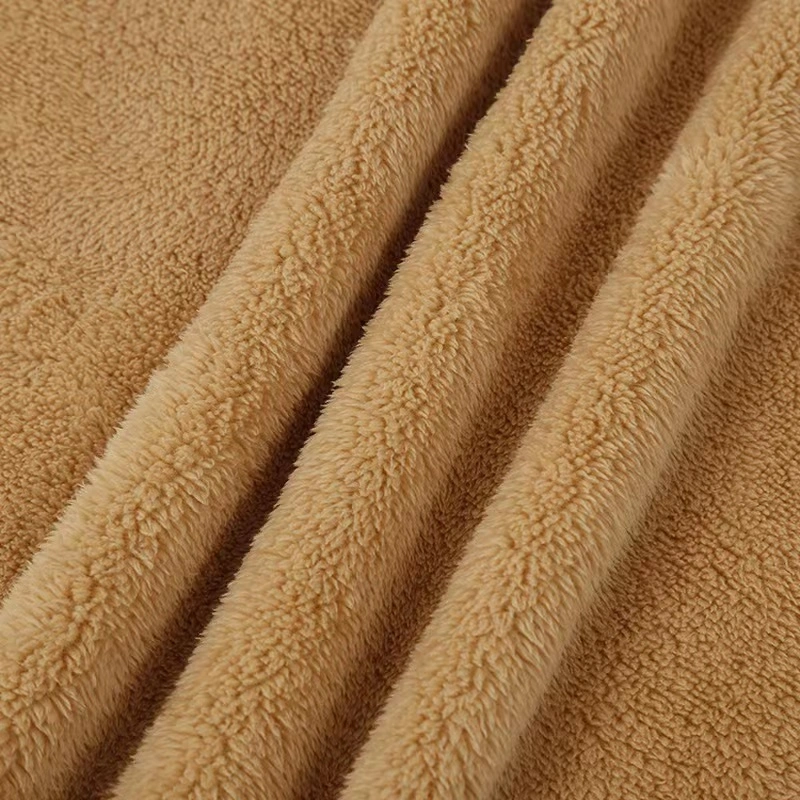 Factory Direct Sale Polyester Soft Toy Plush Knitted Velvet Sherpa Fleece Terry Fabric for Hat Scarf