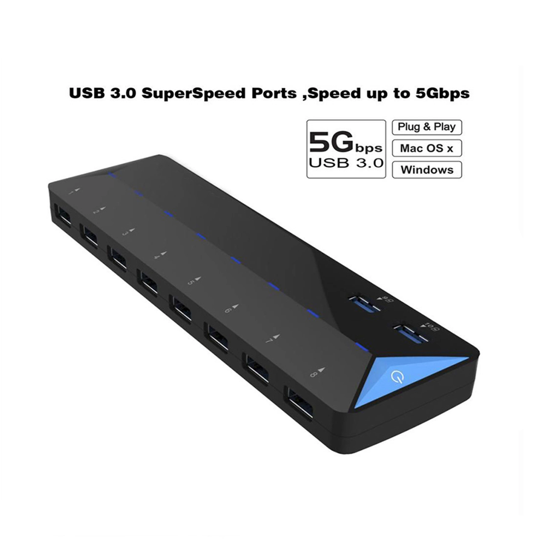 10 Port USB3.0 Hub USB Adapter Type C 2.0 3.0 USB Hub