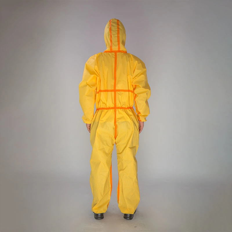 PP no tejido microporoso de SMS/PE radiación anti polvo químico mono desechable traje de protección de la ropa de protección de los trabajadores para la fábrica.