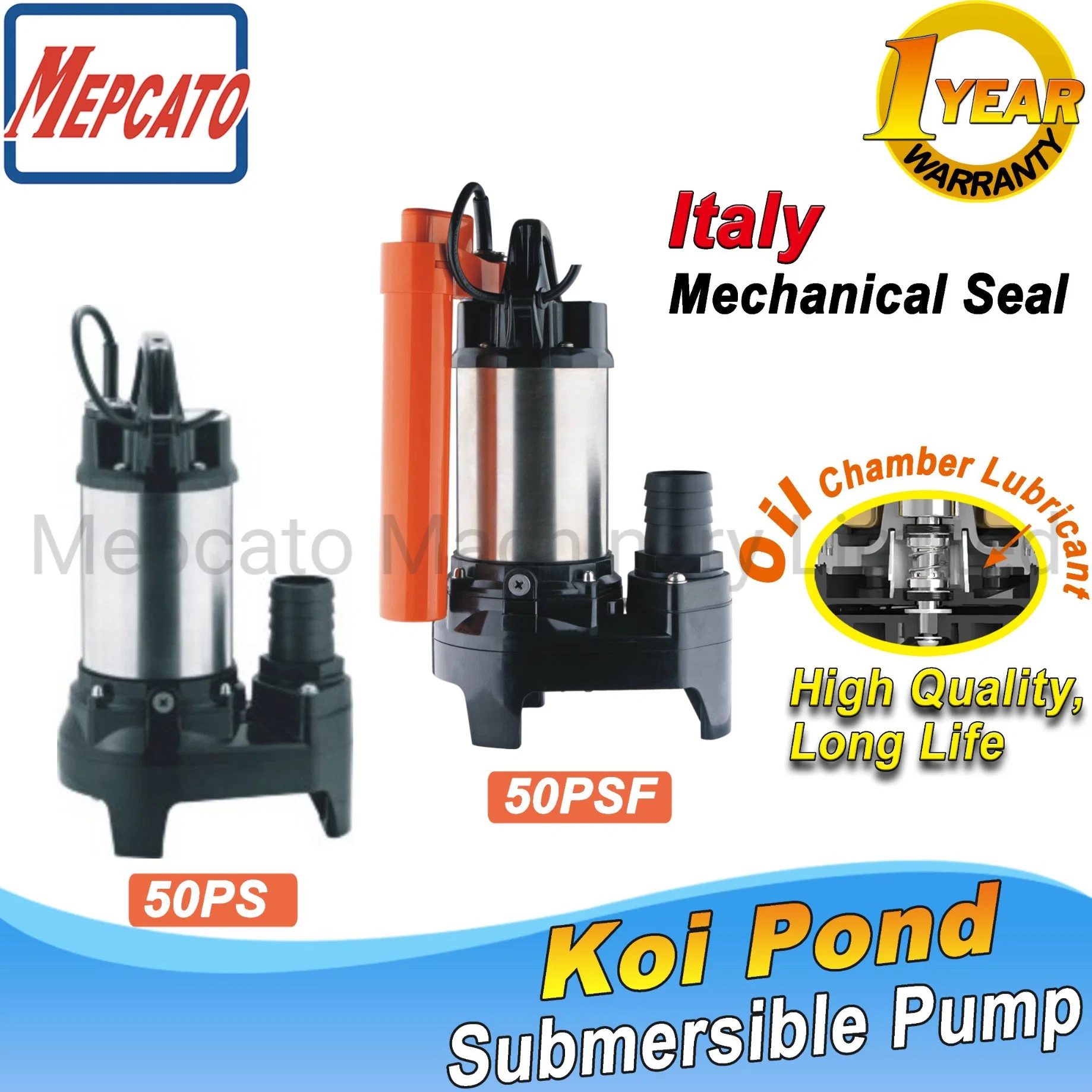 Portable Garden Fishpond Water Supply Water Circulation Electric Stainless Steel Centrifugal Submersible Water Drainage Circulation Pump with Float Switch