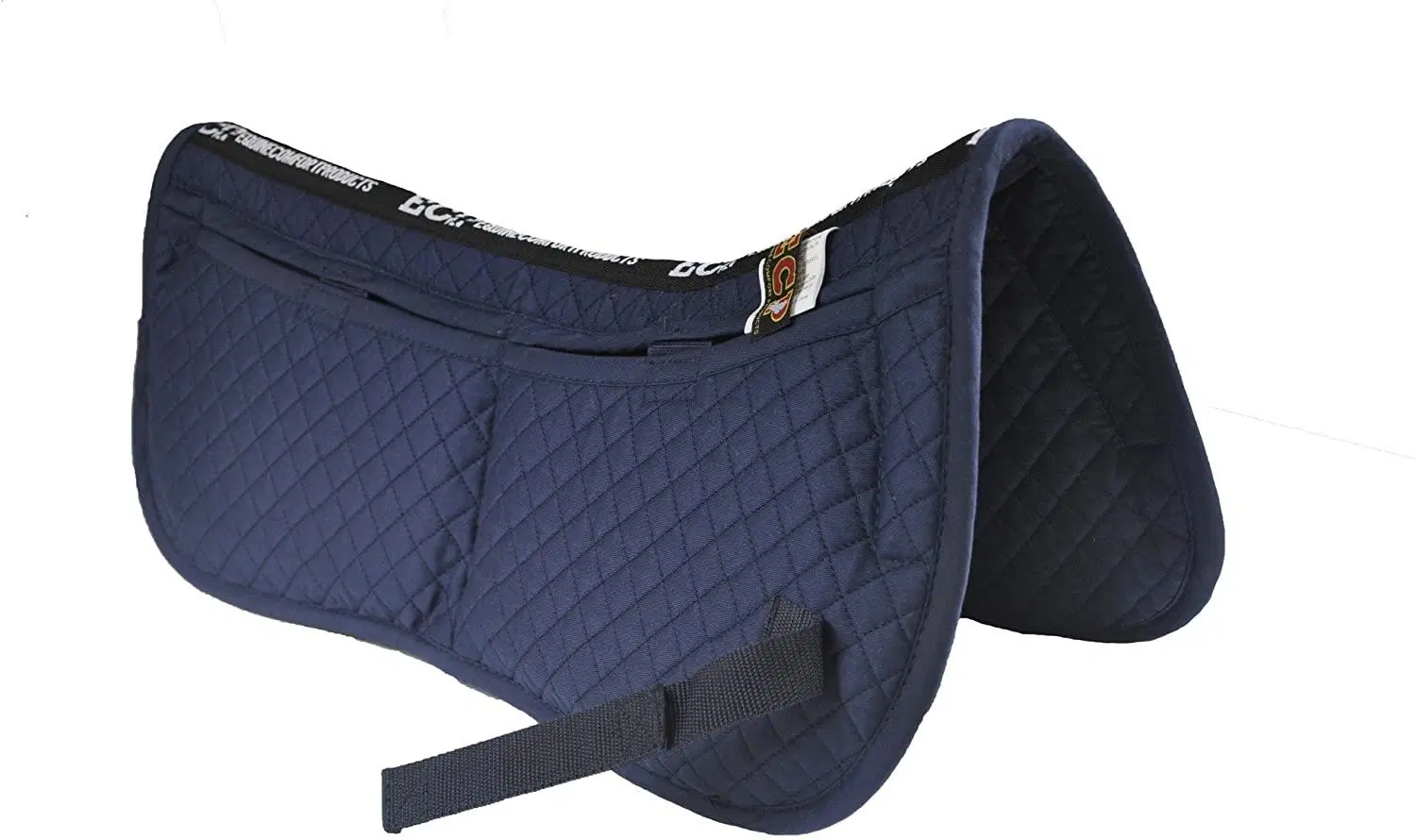 Comfort Cotton Equine Half Pad with Memory Foam Inserts Half Pad with Pockets