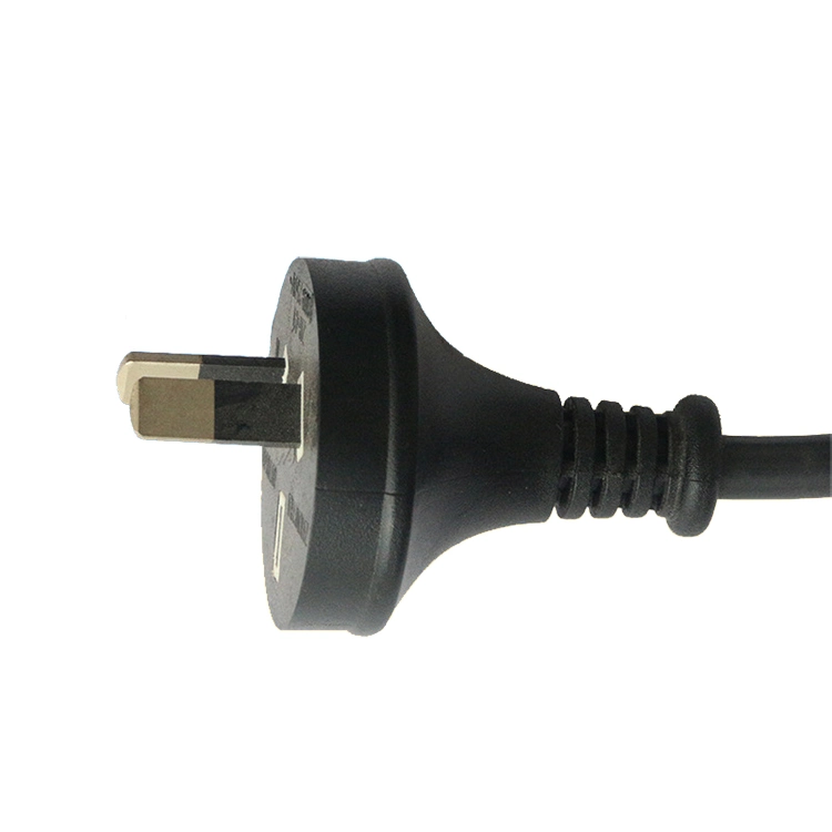 SAA Rcm Approved Australasian I Type Plug 10A 250V 2 Pin Power Cord Match to PVC Flexible Cord H03VV-F 2X0.75mm&sup2;