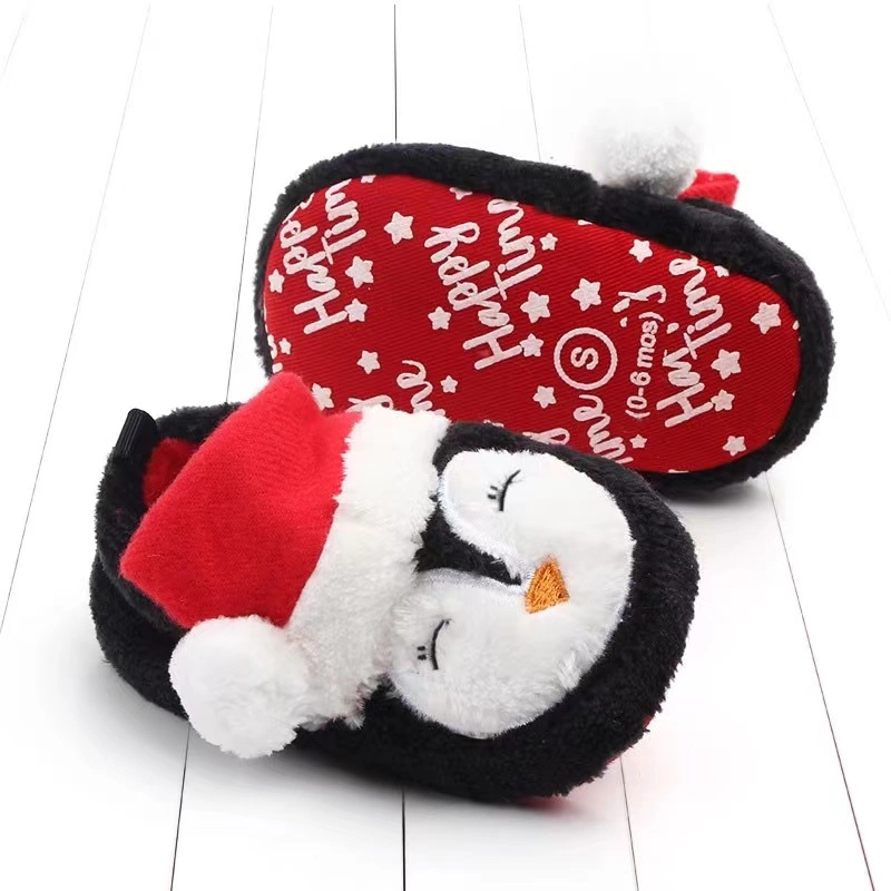 Christmas Santa Thick Sock Shoes Newborn Girls Cotton Walkers Winter Baby Socks