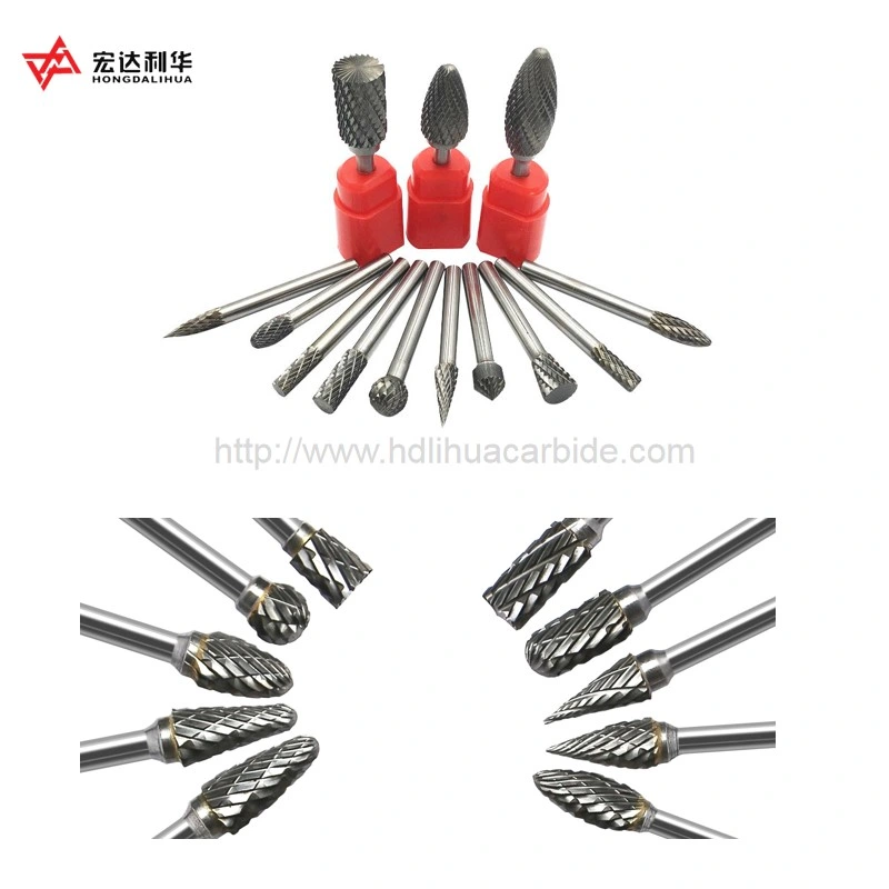 1/8'' Shank Solid Carbide Burrs, Rotary Cutters, Rotary Files with 3mm, 6mm, 8mm, 10mm, 12mm, 16mm Shank Diameter with Single or Double Cutters