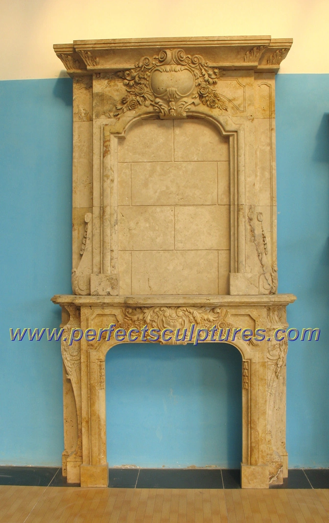 Classic Double Fireplace Mantel with China Factory Wholesale Price (QY-LS284)