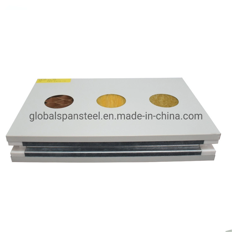 Insulation Handmade Rock Wool Sandwich Panel A1 Fireproof Rock Wool Sandwich Panels for Cleanroom