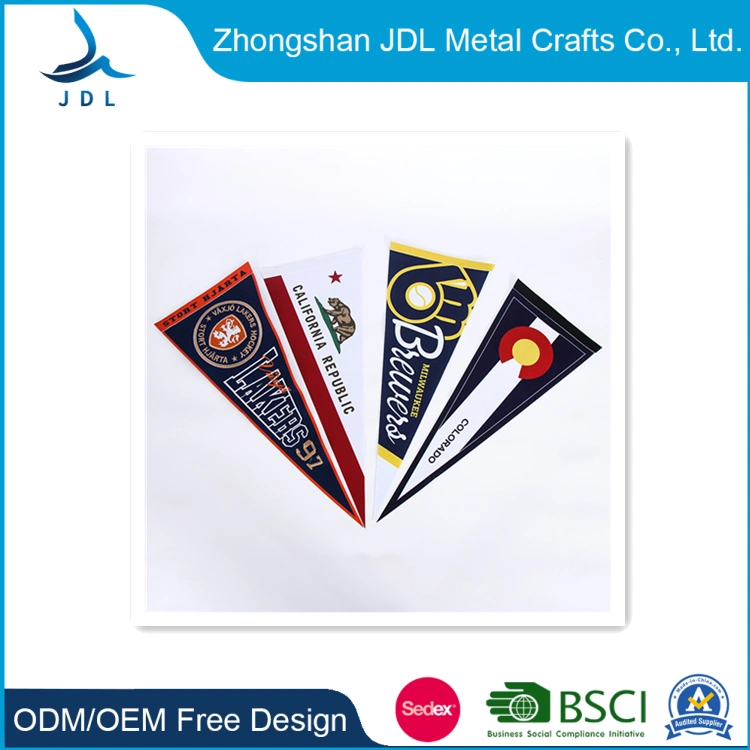 Custom National Advertising PVC Roll Polyester Color Printing Hand Banner Sport Flag Wool Pennant