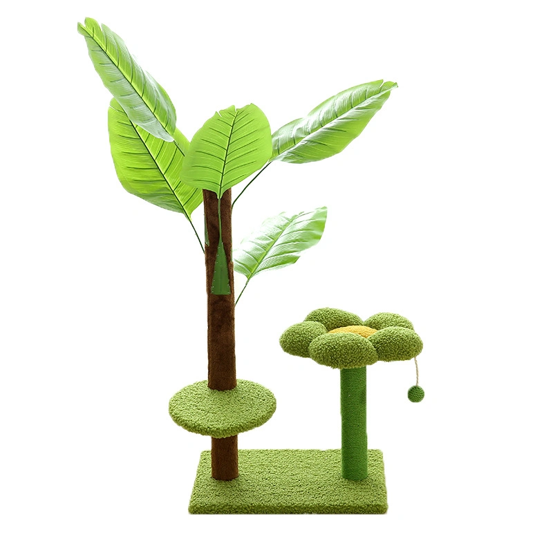 Customize OEM ODM Banana Leaf Pet Cat Tree Scratching Toy