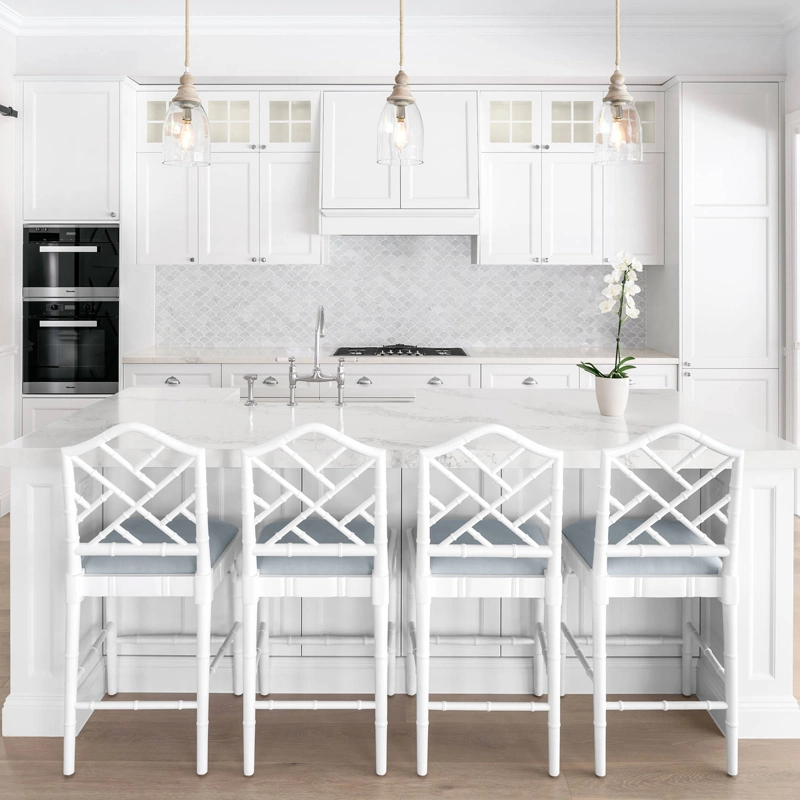 Modern White Shaker Door Style Kitchen Cabinets with Island