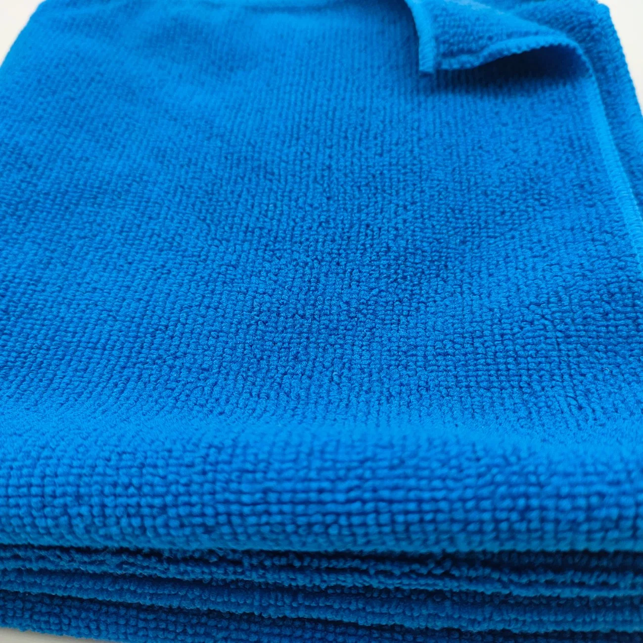 Blue Custom Size Microfiber Terry Cloth Cleaning Fabric for Home and Public Use