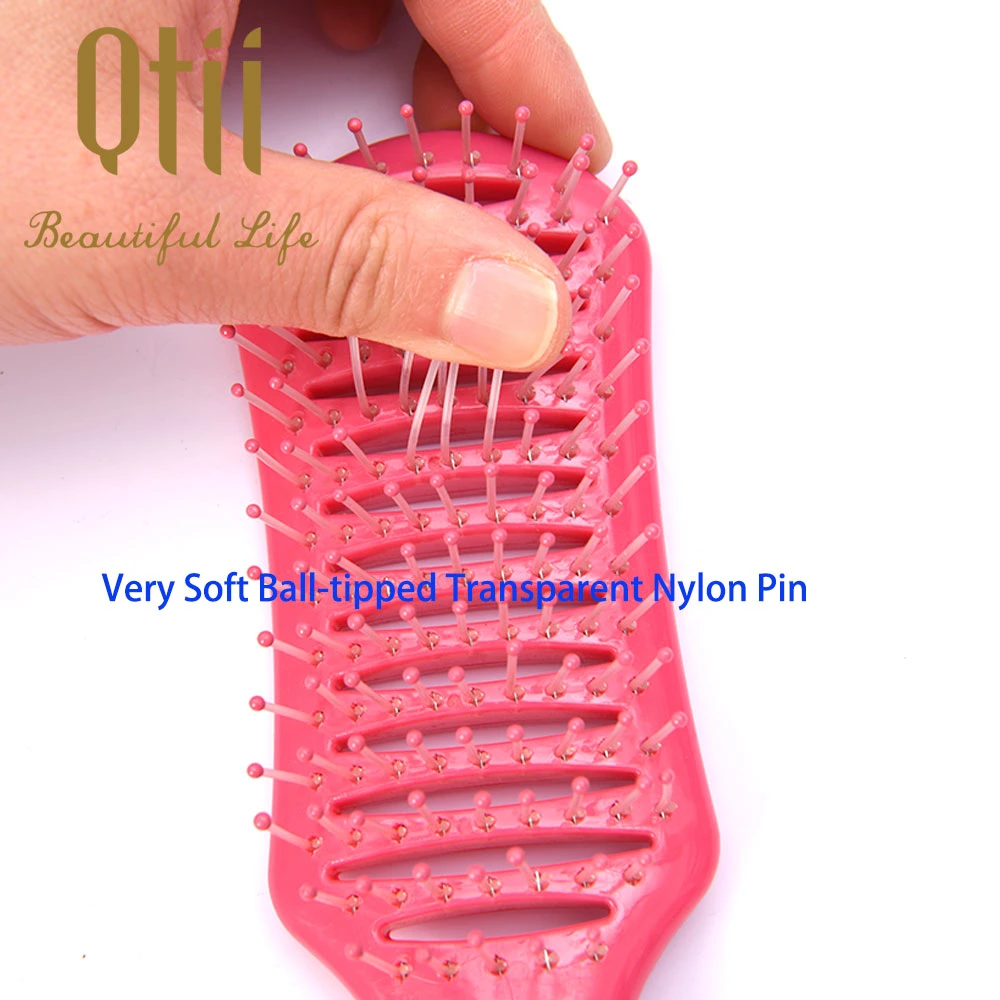 Speedy Dry Detanging Styling Massage Hair Brush with Soft Nylon Bristle for All Hair Types