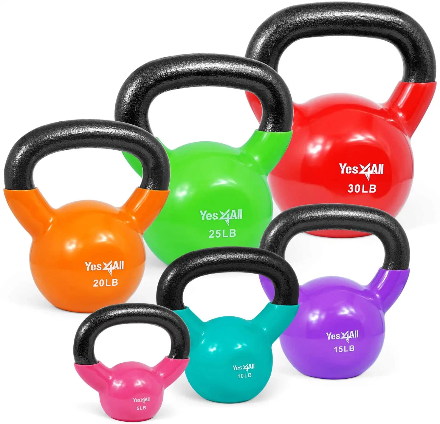 Bunte Lagerung Hochwertige Bank 25 Pund Swing Kettlebell