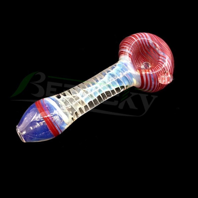 Glass Hand Pipe Spoon Chillums Tornado Stripe Leaf Donut Third Eye Portable Easy Grinder Cigarette Smoke Accessories