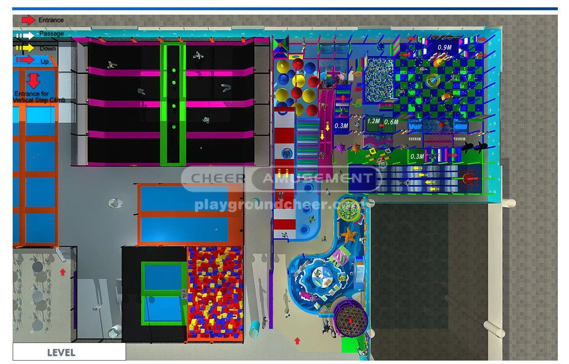 Cheer Amusement Multifunktionale Kinder Trampolin Park für Erwachsene zum Verkauf