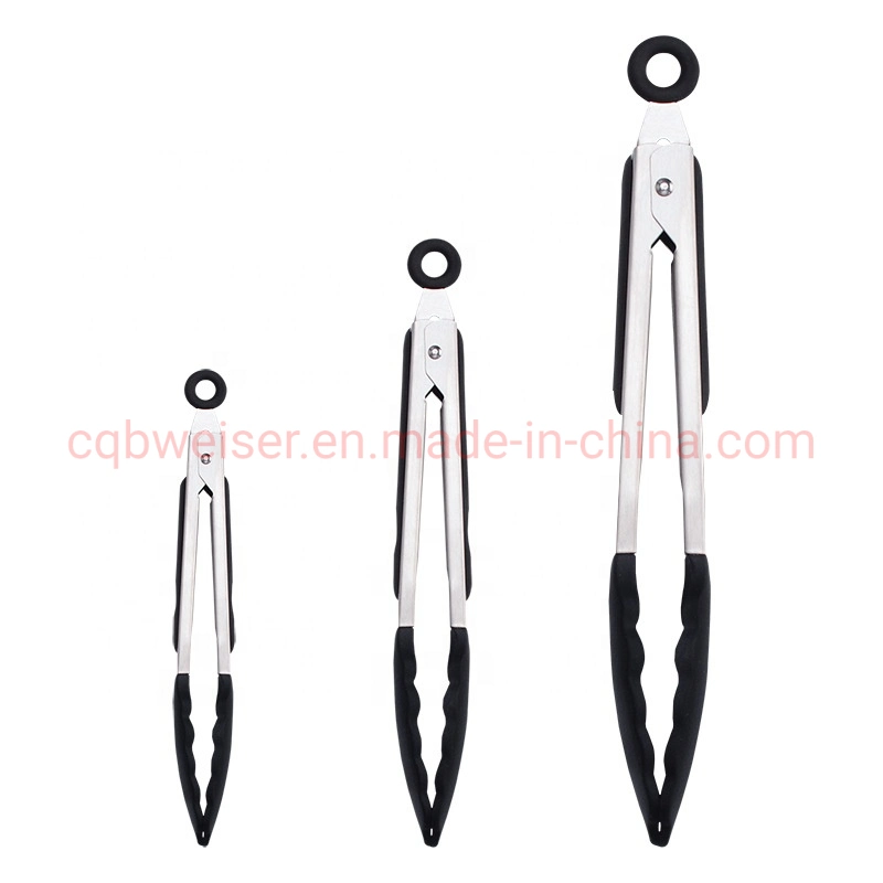 Силиконовые щипцы для продуктов Нержавеющая сталь 7/9/12" Kitchen Tongs