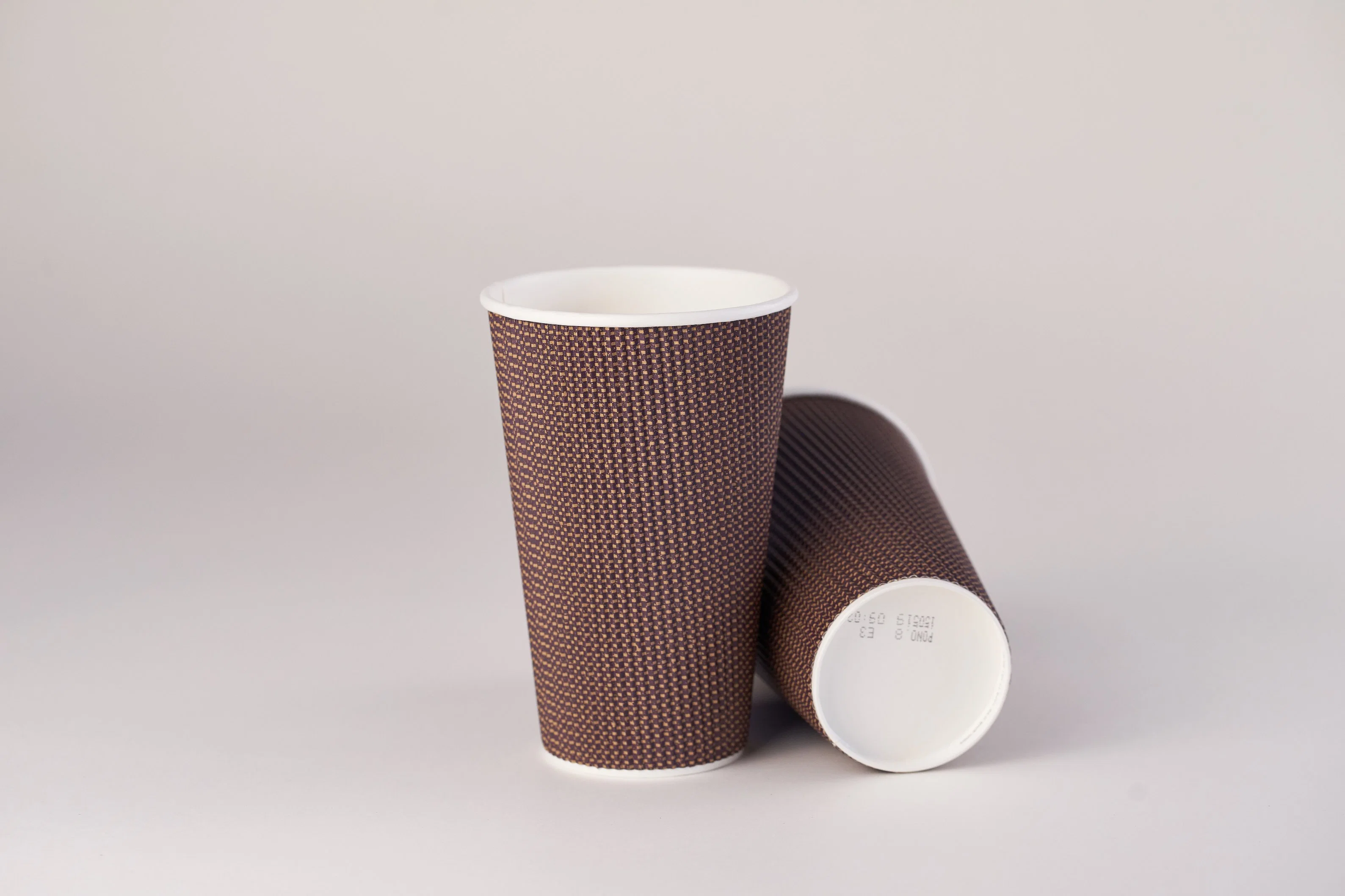 Aqueous Coated Compostable Ripple Double Single Wall Disposable Hot Coffee Tea Paper Cups