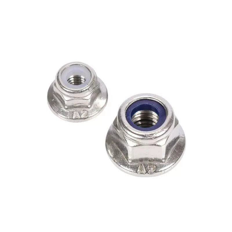 Fingerboard Stainless Steel Galvanized Non Slip Nylon Lock Hex Flange Nylon Insert Self-Locking Nut