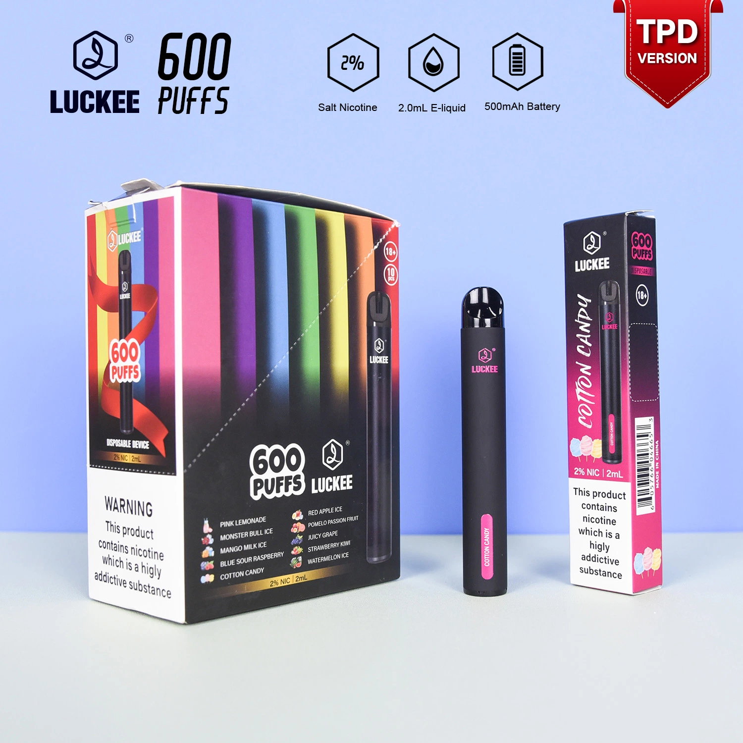 Caneta vazia de cigarro descartável e com logótipo personalizado 600 puff Bar Pod